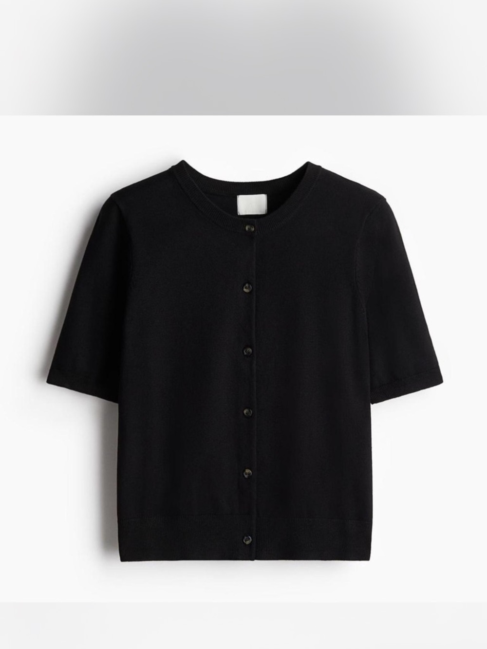 H&M Black Short-Sleeve Button Cardigan Size M - Picture 9 of 16